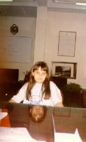 Gazal at Madhu's sister's desk. Madhu's sister Renu is Vice-Principal in a school in New Delhi