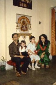 Madhu, Sonal, Gazal and myself, in our living room in Byculla, Mumbai, on Sonal's birthday.
