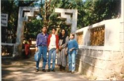 Gazal, Madhu, Sonal and myself, outside a Shiva temple in the hill resort of Pachmarhi