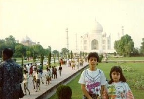 Sonal and Gazal at the world-famous Taj Mahal, in Agra