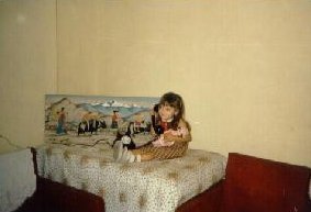 Gazal inquiring about the welfare of one of her friends on phone, in Byculla, Bombay 