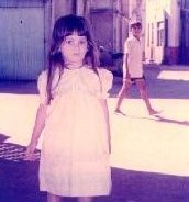 Gazal, looking slightly lost and vulnerable, near the Club in our apartment complex